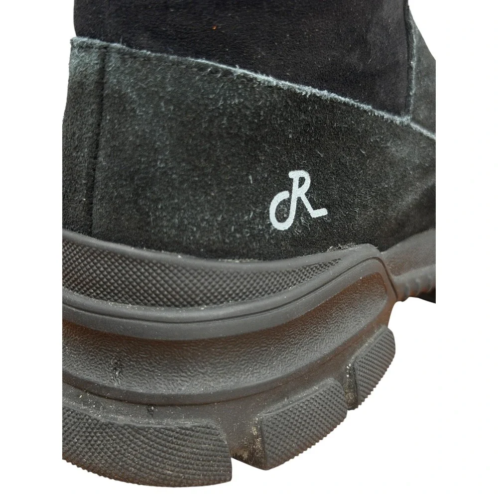 Religious Comfort Stranger Cuff Boot Women SZ 7 Black Waterproof Faux Fur Suede